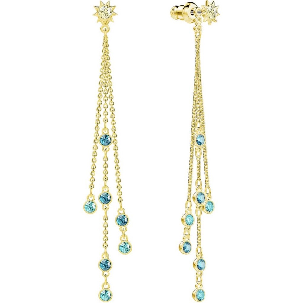 NWT SWAROVSKI GOLD PLATED DANGLE EARRINGS